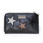 STELLA McCARTNEY （ステラマッカートニー） 489033 W8141 1000 スター 星型パッチワーク L字ジップ カードケース 名刺入れ Card Holder Eco Alter Nappa ＆ Multicolor Stars