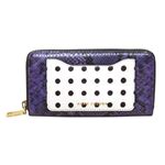 MARC JACOBS （マークジェイコブス） M0012092-578 Violet Multi 異素材ミックス（ドット柄ハラコ×スネーク柄×クロコ型押し） ラウンドファスナー長財布 Mix And Match Snake Standard Continental Wallet