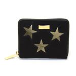 STELLA McCARTNEY （ステラマッカートニー） 431021 W8140 1000 スター 星型パッチワーク ジップ 二つ折り財布 Wallet Gold Stars