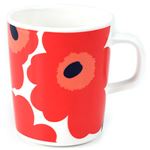 marimekko （マリメッコ） UNIKKO MUG ウニッコ柄 マグカップ 250ml ホワイト×レッド 63431-001 WH／RD