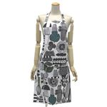 marimekko （マリメッコ） PUUTARHURIN PARHAAT APRON プータルフリン パルハート ガーデニングモチーフ エプロン 63371 960 light grey／black／green