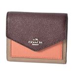 COACH（コーチ） 12123 Sv／Stone／Melon Multi （SVMDG） カラーブロック 三つ折り ミニ財布 SMALL WALLET