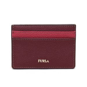 FURLA（フルラ） 924414 CILIEGIA+RUBY PU01 OAS バビロン カラーブロック 名刺入れ カードケース BABYLON S CREDIT CARD CASE