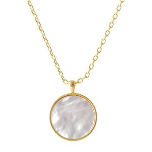 MARC JACOBS （マークジェイコブス） M0014166-710 Gold メダリオン マザーオブ パール リバーシブル ペンダント ネックレス Medallion MOP Double Sided Pendant