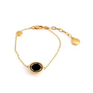 MARC JACOBS （マークジェイコブス） M0008540-062 Black／Oro ロゴ ディスク エナメル ブレスレット Logo Disc Enamel Bracelet