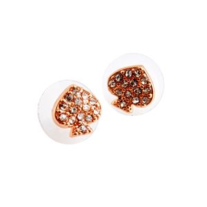 KATE SPADE （ケイトスペード） WBRUC072-704 Clear／Rose Gold スペード パヴェ ピアス Signature Spade Crystal Studs