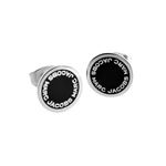 MARC JACOBS （マークジェイコブス） M0008544-068 Black／Argento ロゴ ディスク エナメル スタッド ピアス Logo Disc Enamel Studs