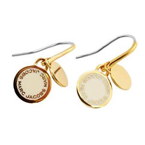 MARC JACOBS （マークジェイコブス） M0008541-106 Cream Enamel Logo Disc Earrings ロゴ ディスク エナメル ピアス