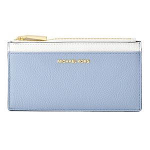 MICHAEL KORS （マイケルコース） 32T8GF6D7T 425 PLBL／WT／ADMR カラーブロック ジップ カードケース キーリング付 マルチケース