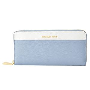 MICHAEL KORS （マイケルコース） 32T8GF6Z3T 425 PLBL／WT／ADMR カラーブロック 背面カードポケット付 ラウンドファスナー長財布
