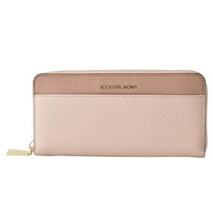 MICHAEL KORS （マイケルコース） 32T8TF6Z3T SFPK／FN／DSRS カラーブロック 背面カードポケット付 ラウンドファスナー長財布