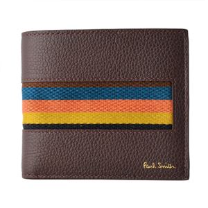 Paul smith （ポールスミス） 4833 W885 28 Oxblood 小銭入れ付 二つ折り財布 マルチストライプ