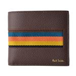 Paul smith （ポールスミス） 4833 W885 28 Oxblood 小銭入れ付 二つ折り財布 マルチストライプ