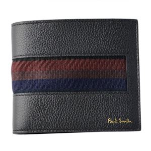 Paul smith （ポールスミス） 4833 W885 79 Black 小銭入れ付 二つ折り財布 マルチストライプ