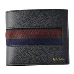 Paul smith （ポールスミス） 4833 W885 79 Black 小銭入れ付 二つ折り財布 マルチストライプ