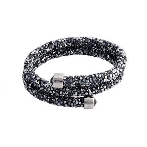 SWAROVSKI（スワロフスキー）5255898 Crystaldust Double Gray クリスタルロック スパイラル バングル ブレスレット Sサイズ