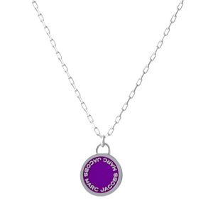 MARC JACOBS（マークジェイコブス）M0008546-500 Purple ロゴ ディスク エナメル ペンダント ネックレス Logo Disc Enamel Pendant