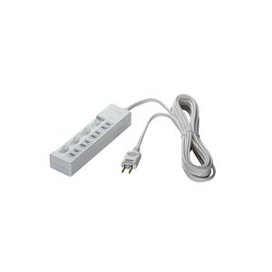 BUFFALO OAタップ 2ピン 4個口 雷サージ 個別スイッチ付 2.5m ホワイト BSTA24E25WH
