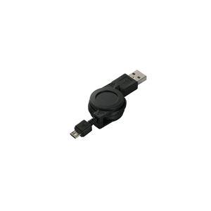 BUFFALO USBケーブル 2.0対応 A-TYPE:microB 巻き取り 0.8m ブラック BSMPC02U08BK