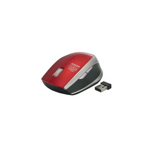 BUFFALO BlueLED無線マウス 超高感度 2.4GHz 5ボタン レッド BSMBW02RD