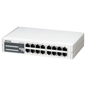 バッファロー 10/100M スイッチングHub プラスチック筐体/電源内蔵モデル 16ポート LSW3-TX-16NP