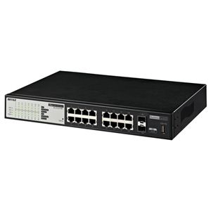 バッファロー レイヤー2 IEEE 802.3at規格(PoE+)対応 WebスマートGigaスイッチ 16ポートモデル BSL-PS-G2116M