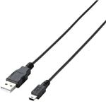 エレコム エコUSB2.0ケーブル/A-miniBタイプ/エコ/0.5m/ブラック U2C-JM05BK