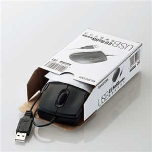 エレコム EU RoHS指令準拠 3ボタン光学式マウス/USB/1000カウント/ブラック M-K4URBK/RS