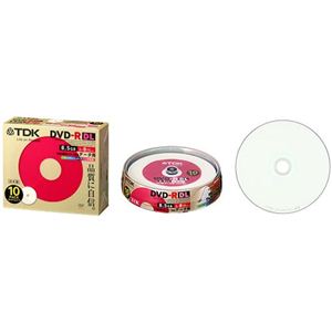 TDK DVD-R DL PCデータ用 8.5GB 1-8X インクジェットプリンタ対応ホワイトワイドレーベル 5mmケースX10枚入り DR85PWB10S