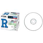TDK CD-R 700MB 48X インクジェットプリンタ対応ホワイト 薄型5mmケース1枚入X20枚入り CD-R80PWX20A