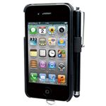 プリンストンテクノロジー iPhone 4S/4用カードホルダー+ペンホルダー付きケース(ブラック) PIP-CHC2PB