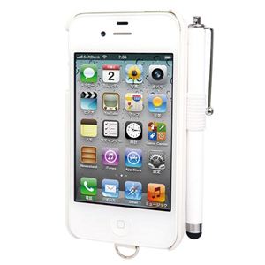 プリンストンテクノロジー iPhone 4S/4用カードホルダー+ペンホルダー付きケース(ホワイト) PIP-CHC2PW