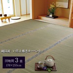 純国産/日本製 糸引織 い草上敷 『湯沢』 団地間3畳（約170×255cm）
