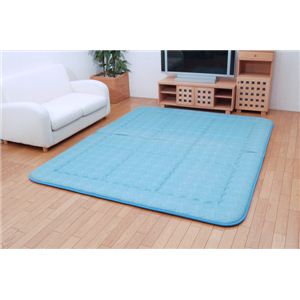 国産(日本製)固綿40mm使用 綿プリント ふっくら敷 『プラージュF敷』 ブルー 190×190cm 正方形の詳細を見る 国産(日本製)固綿40mm使用 綿プリント ふっくら敷 『プラージュF敷』 ブルー 190×190cm 正方形の詳細を見る