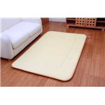 国産(日本製)固綿40mm使用 ベロア生地 ふっくら敷 『メロンF敷』 イエロー 160×160cm 国産(日本製)固綿40mm使用 ベロア生地 ふっくら敷 『メロンF敷』 イエロー 160×160cm