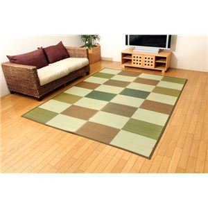 純国産/日本製 袋織 い草ラグカーペット 『F和格子』 グリーン 約191×250cm(裏:ウレタン)の詳細を見る 純国産/日本製 袋織 い草ラグカーペット 『F和格子』 グリーン 約191×250cm(裏:ウレタン)の詳細を見る