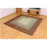 防音 ボリューム い草ラグ 『STオリジン』 ブラウン 約191×191cm（裏：ソフトテック15mm）