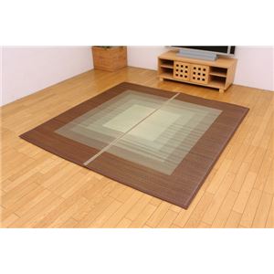 防音 ボリューム い草ラグ 『STオリジン』 ブラウン 約191×250cm（裏：ソフトテック15mm）