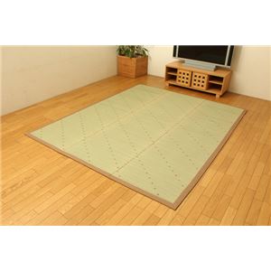 ウレタン8mm入り い草ラグカーペット 『FXミルキー』 ブラウン 約200×200cm