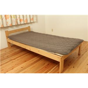 インド綿 オーガニックコットン使用 敷パッド 『マドラス』 ブラウン シングル 100×205cm