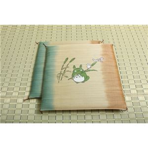 純国産/日本製 捺染返し い草座布団 『のはらトトロ 2枚組』 約55×55cm×2P - 拡大画像
