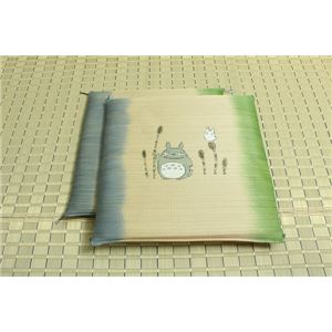純国産/日本製 捺染返し い草座布団 『つくしトトロ 2枚組』 約55×55cm×2P - 拡大画像