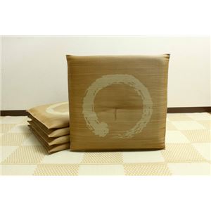 純国産/日本製 捺染返し い草座布団 『大関 5枚組』 ブラウン 約55×55cm×5P - 拡大画像