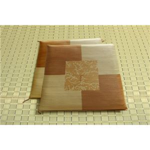 純国産/日本製 捺染返し い草座布団 『草美（くさび） 2枚組』 ブラウン 約55×55cm×2P