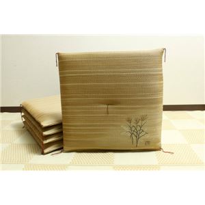 純国産/日本製 捺染返し い草座布団 『薄（すすき） 5枚組』 約55×55cm×5P - 拡大画像