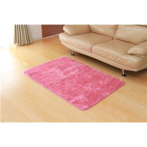 長毛サンゴマイヤー ホットカーペット対応ルームマット 『コレット』 ローズ 92×130cm