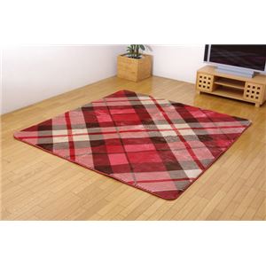 ボリュームタイプ ラグカーペット 『MAXフレック』 レッド 220×320cm（中材：ウレタン18mm）
