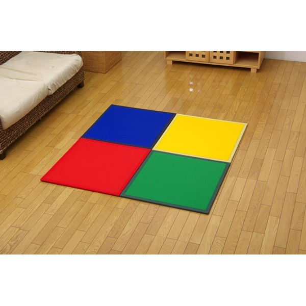 コンパクト カラージョイントマット 『プリズムU畳』 約67×67cm 4色(ブルー/グリーン/レッド/イエロー)各1枚