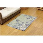 ふっくらい草 ルームマット 『さくらNF』 ブルー 約90×130cm