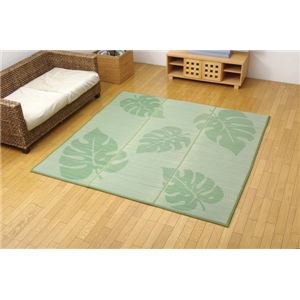ウレタン12mm入り い草ラグカーペット 『SPモーリア』 グリーン 約200×200cm